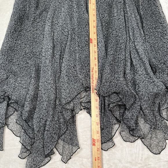 Y2K Fairy Skirt Silk Black Grey Flowy Asymmetric Hem Womens Size 14 Nine West - Picture 8 of 8